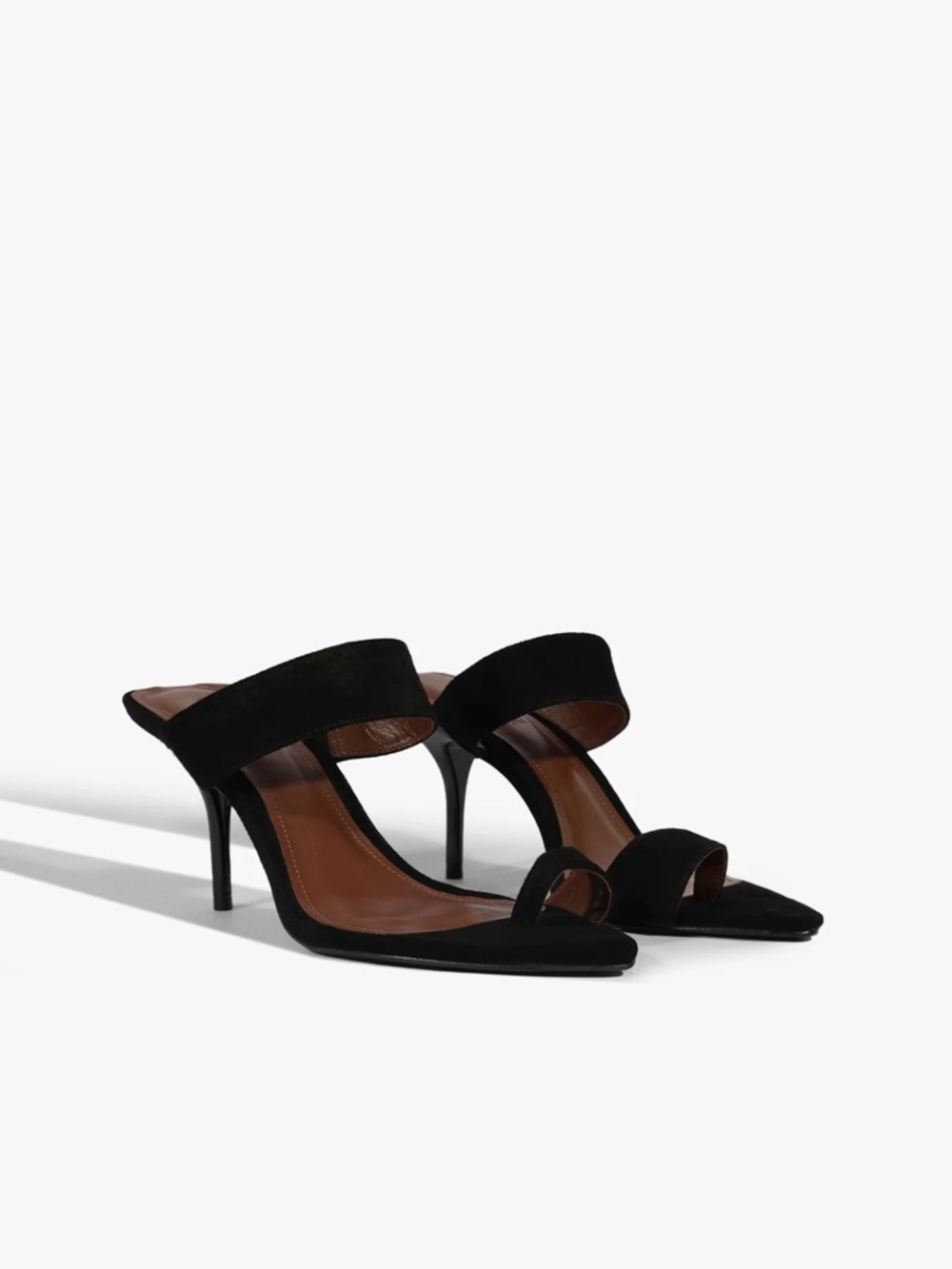 Schutz Melina Suede Sandals Black Size 9.5 B NWOB